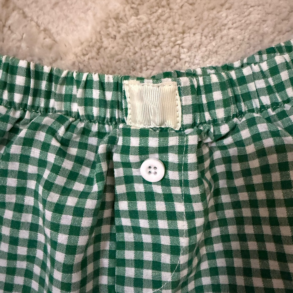 Green Gingham Women's Shorts - Picture 2 of 3